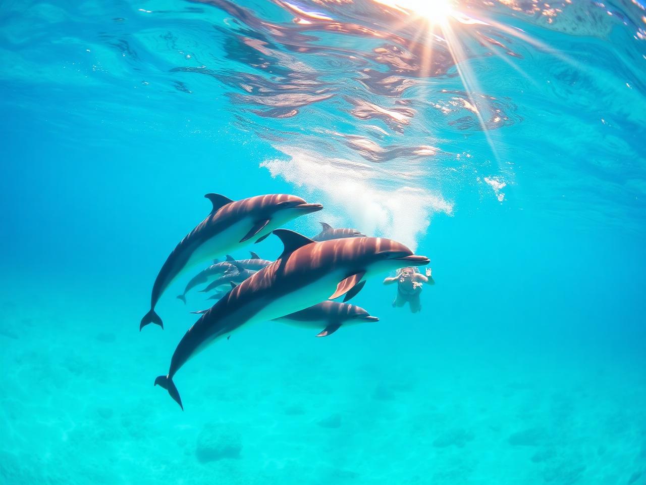 Swim alongside wild spinner dolphins in Sha'ab El Erg reef.