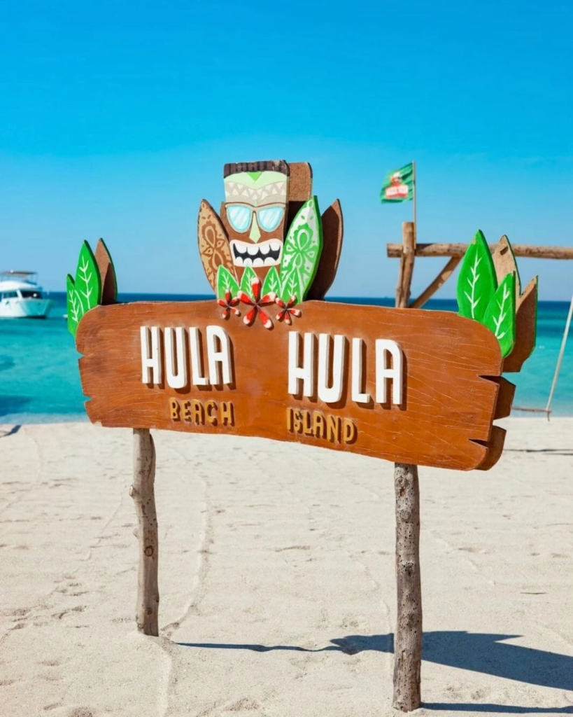 Enjoy a private Hula Hula Island trip from Hurghada with beach time, snorkeling, clear water, soft drinks, and a fun island experience.