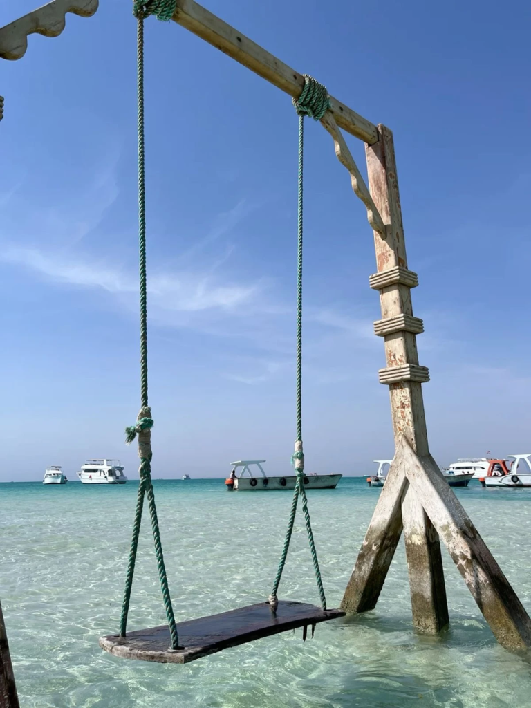 Enjoy a private Orange Bay boat trip from Hurghada with beach time, snorkeling, turquoise water, soft drinks, and a relaxed Red Sea experience.