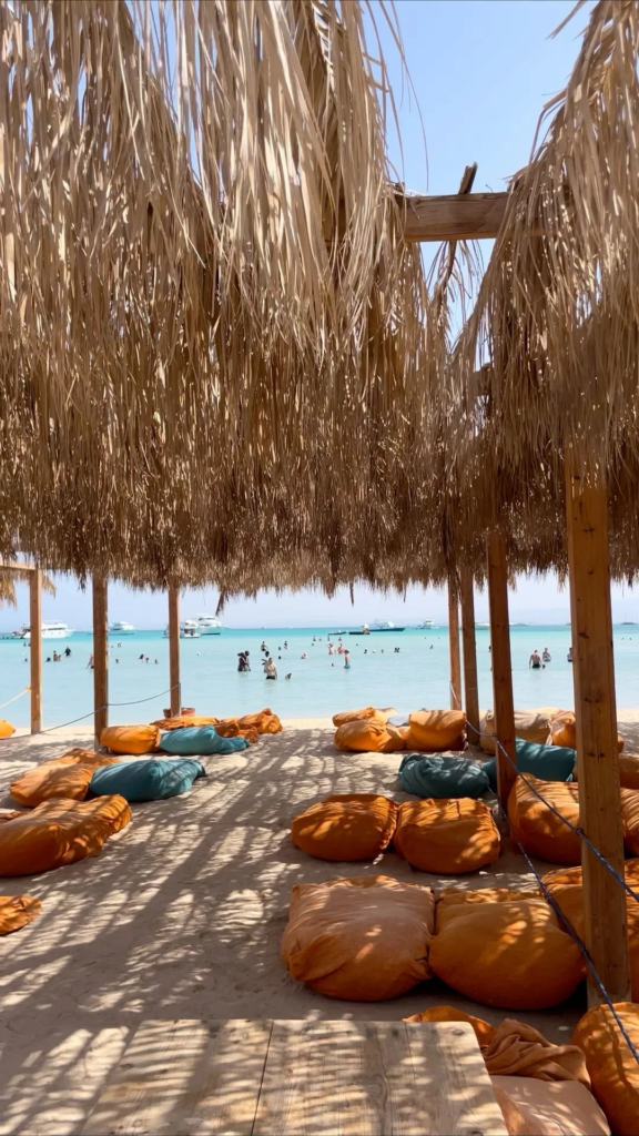 Enjoy a private Orange Bay boat trip from Hurghada with beach time, snorkeling, turquoise water, soft drinks, and a relaxed Red Sea experience.