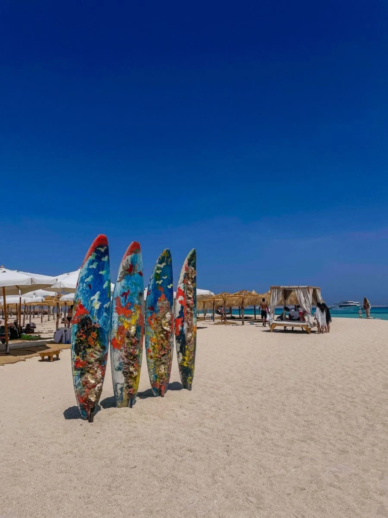 Visit Paradise Island from Hurghada on a private boat trip with snorkeling, beach relaxation, crystal-clear water, and beautiful Red Sea views.