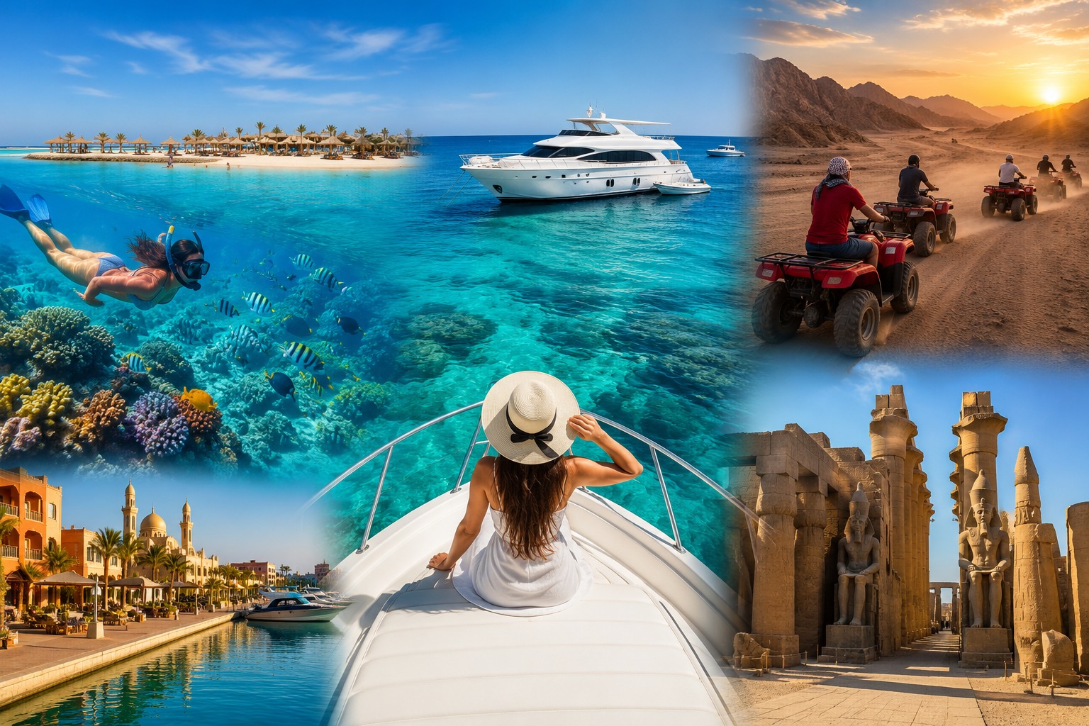 Discover the best things to do in Hurghada, from private boat trips and islands to diving, desert safaris, Luxor and Cairo day trips.